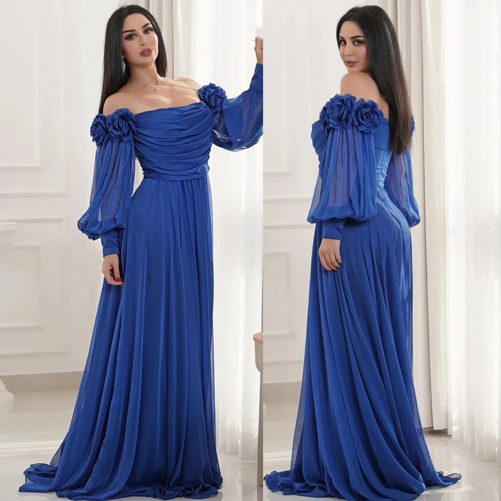 

Charming Off Shoulder Long Sleeve Prom Gown A-line Appliques Illusion Sexy Backless Evening Dresses платья на торжество