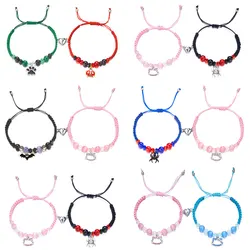 Halloween Spider Cat Bat Couple Bracelets For Women Men Heart Magnetic Matching Bangle Crystal Beads Bracelet Men Jewelry