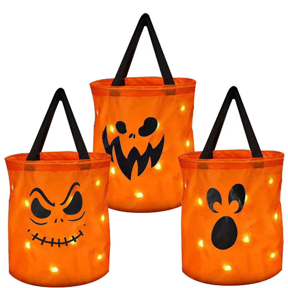 

Portable pumpkin bag, new luminous bag, Halloween birthday gift bag LED luminous pumpkin bag decoration