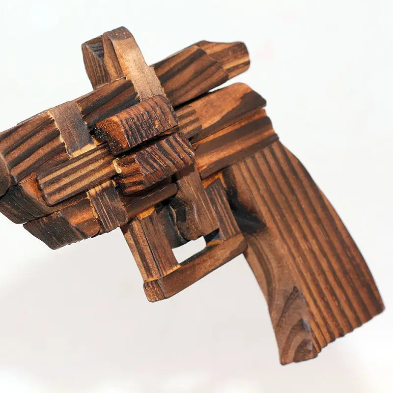 Yili Wooden Intelligence Puzzle Toy Gun, Fornecimento de Fábrica, Artesanato, Brinquedos Infantis