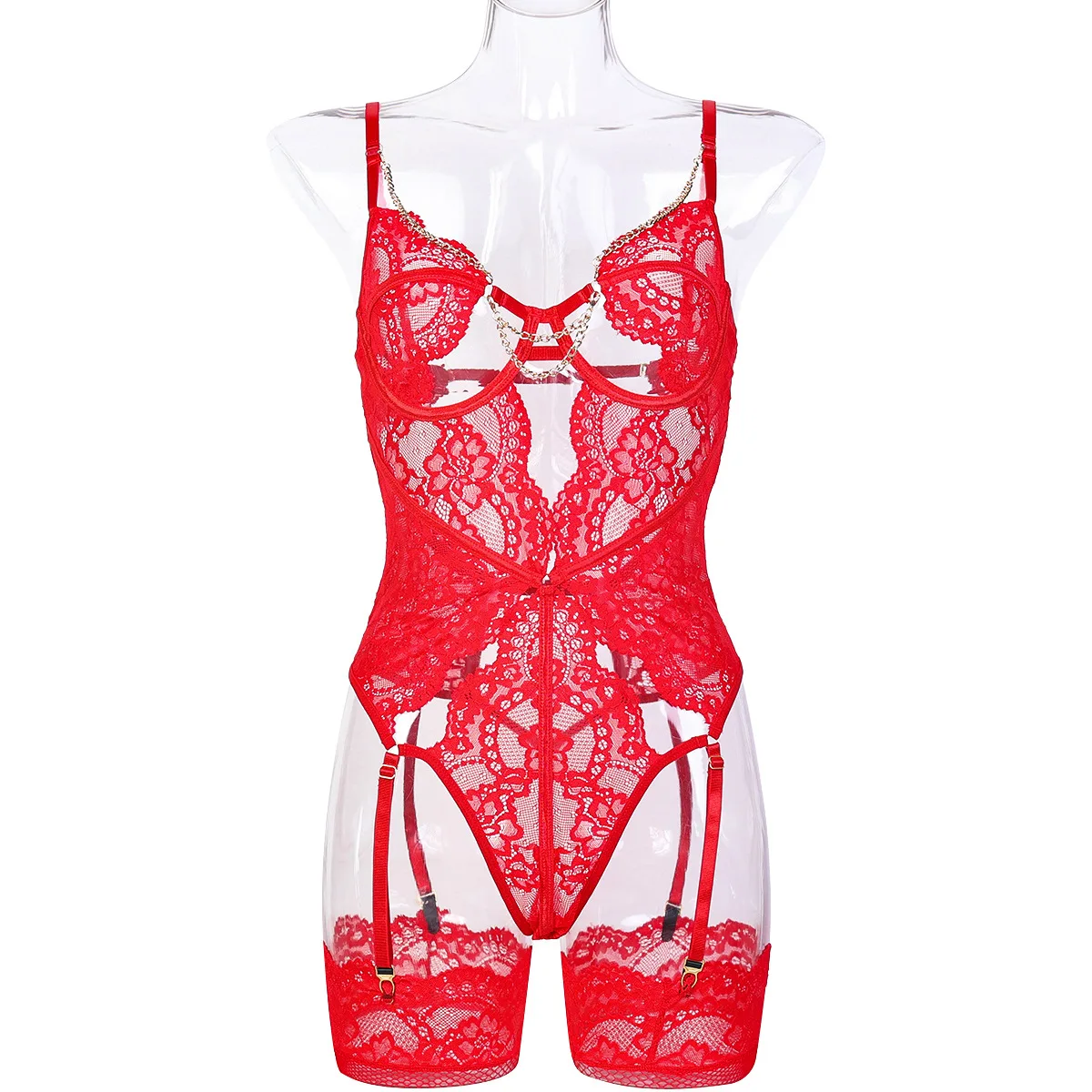 

Women Sexy Lace Exotic Set See Through Hollow Out Lingerie Bodysuit Elegant Ladies Romper Underwear Exotic Apparel