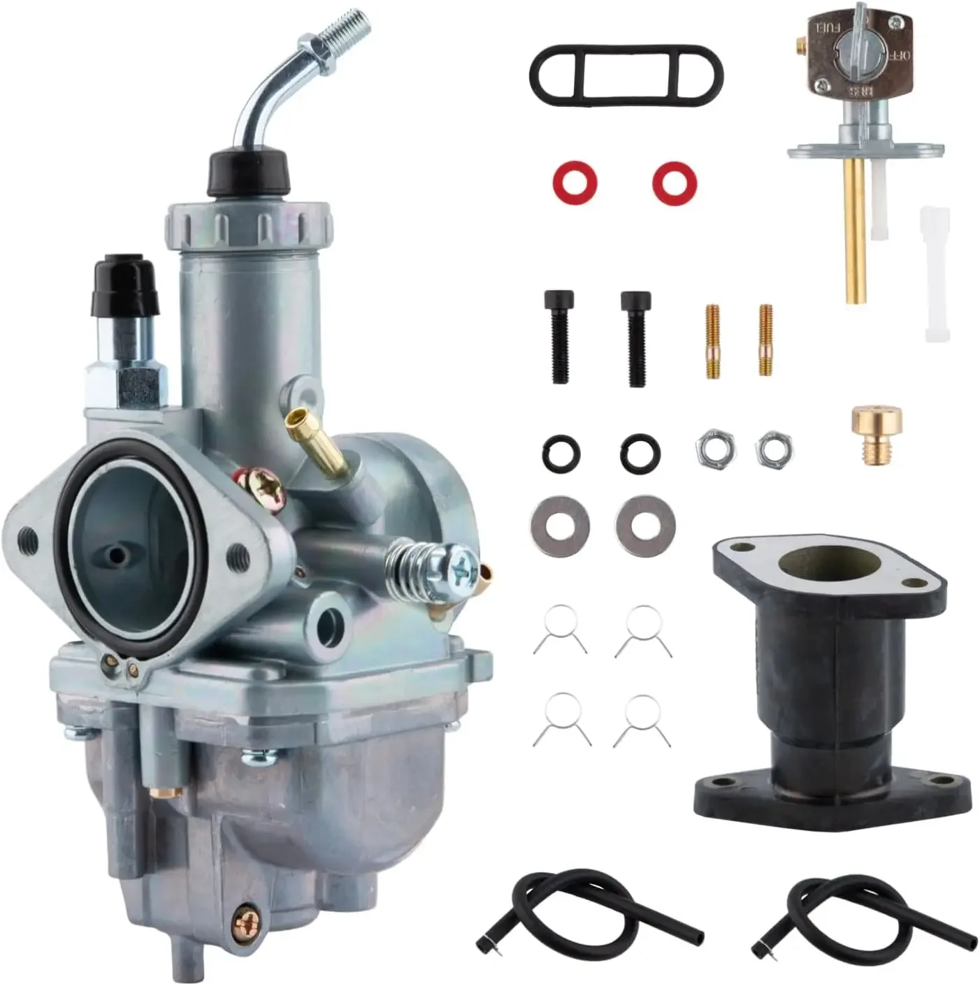 YFM125 Carburetor for Yamaha Grizzly/Breeze 125 (2004-2013/1989-2004) - W/Intake Manifold Boot & Fuel Petcock