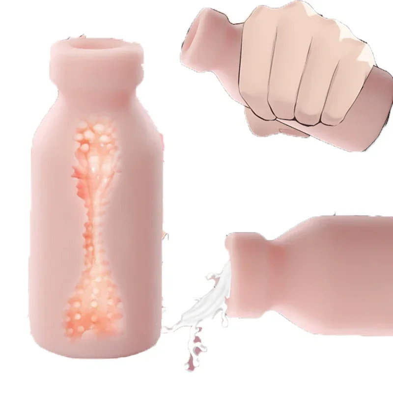 ذكر جهاز استمناء زجاجة الحليب شكل سيليكون الاستمناء لينة المصباح المهبل الانتفاخ المحمولة دليل الجنس لعب للرجل