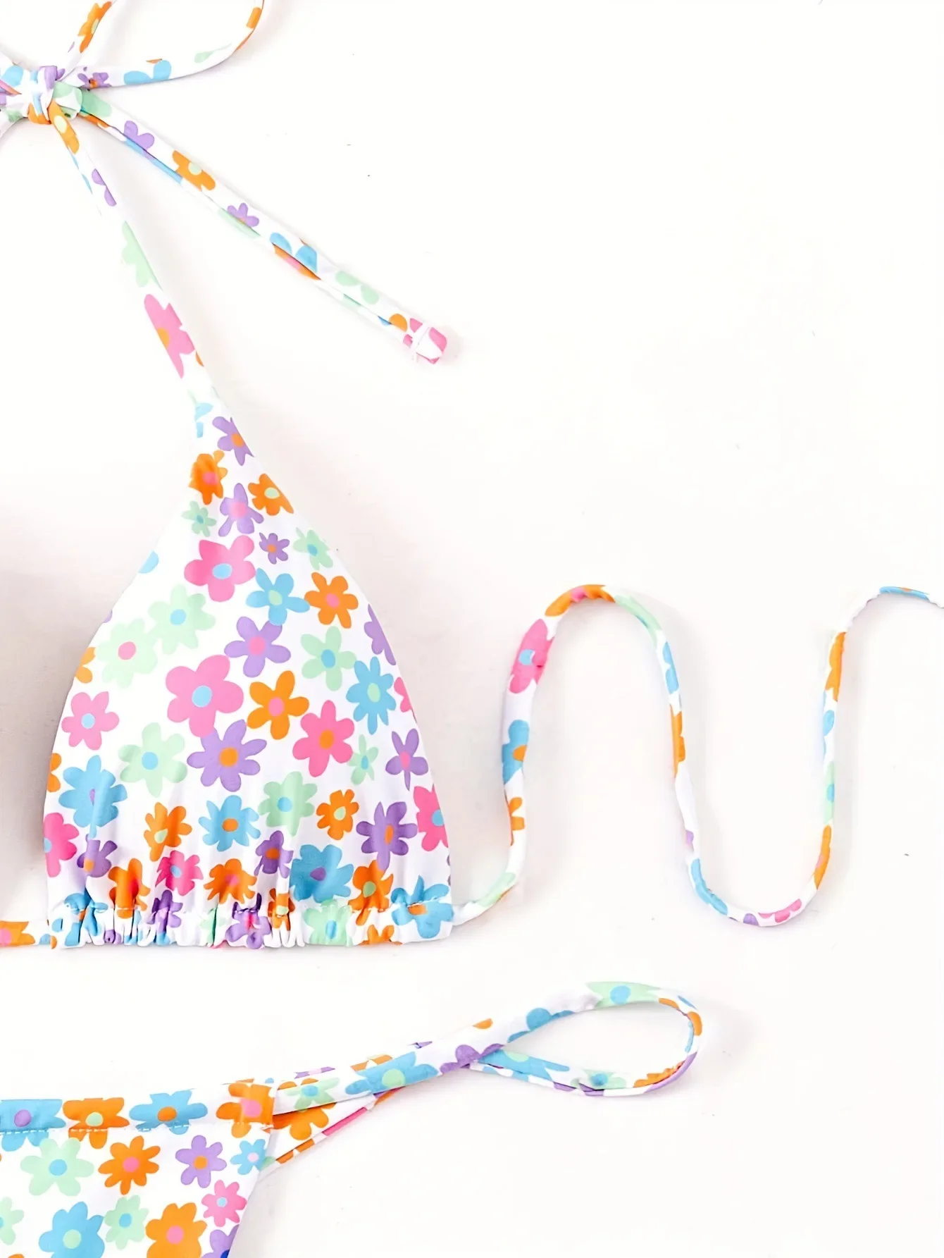 

Sexy flower print halter string micro bikini sets two pieces tie back swimsuit Swimwear bathing suit beach outfits biquini