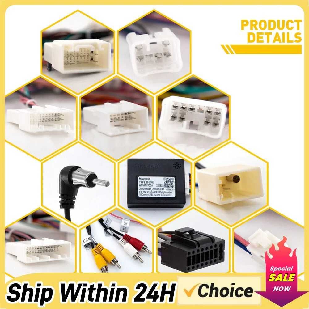 Wired Harness Adapter Canbus Box Radio Wiring Harness Car Stereo Audio Power Wiring Harness Cable for for Toyota with Amplifier