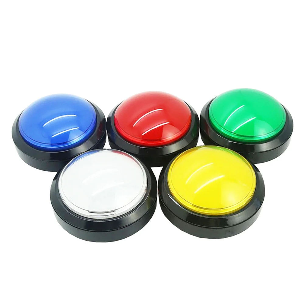

2Pcs Electronic Squeeze Responder Game Answer Buzzer Green Blue LED Light Two Foot Switch Party Tools Supplies Interactive