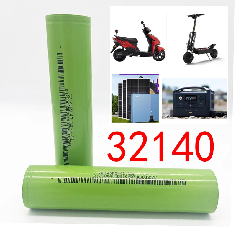 New 3.2V 32140 15Ah LiFePO4 Battery Cell DIY for 4S/8S 12V/24V/36V Deep Cycle for EV Camping Inverter Solar-High Discharge