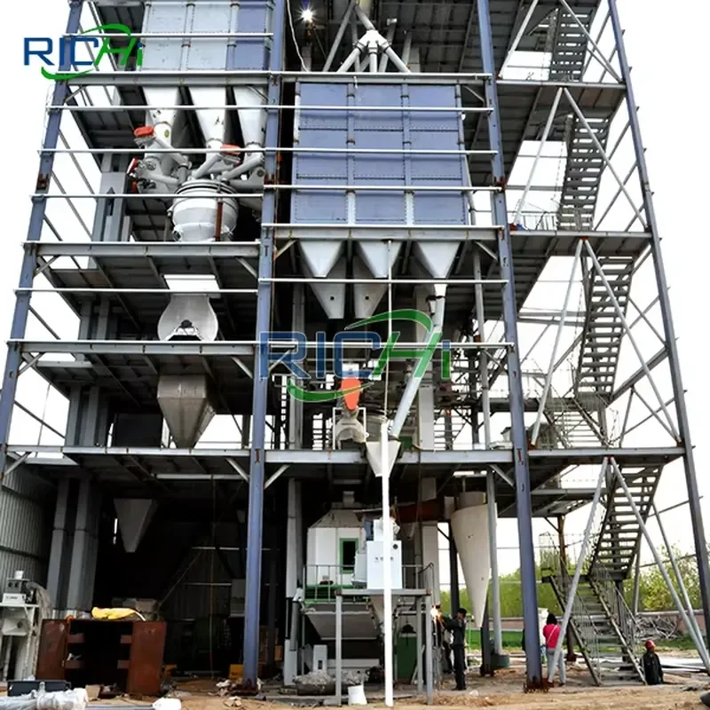 RICHI Customized 40-50T/H Full Automatic Cattle Fish Animal Poultry Feed Production Line for America Customer