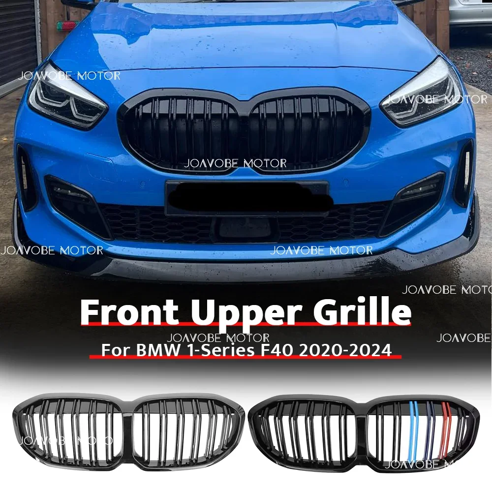 

Glossy Black Matte Black Glossy M-Color Double Line Style Front Bumper Grille For BMW 1-Series F40 2020-2024
