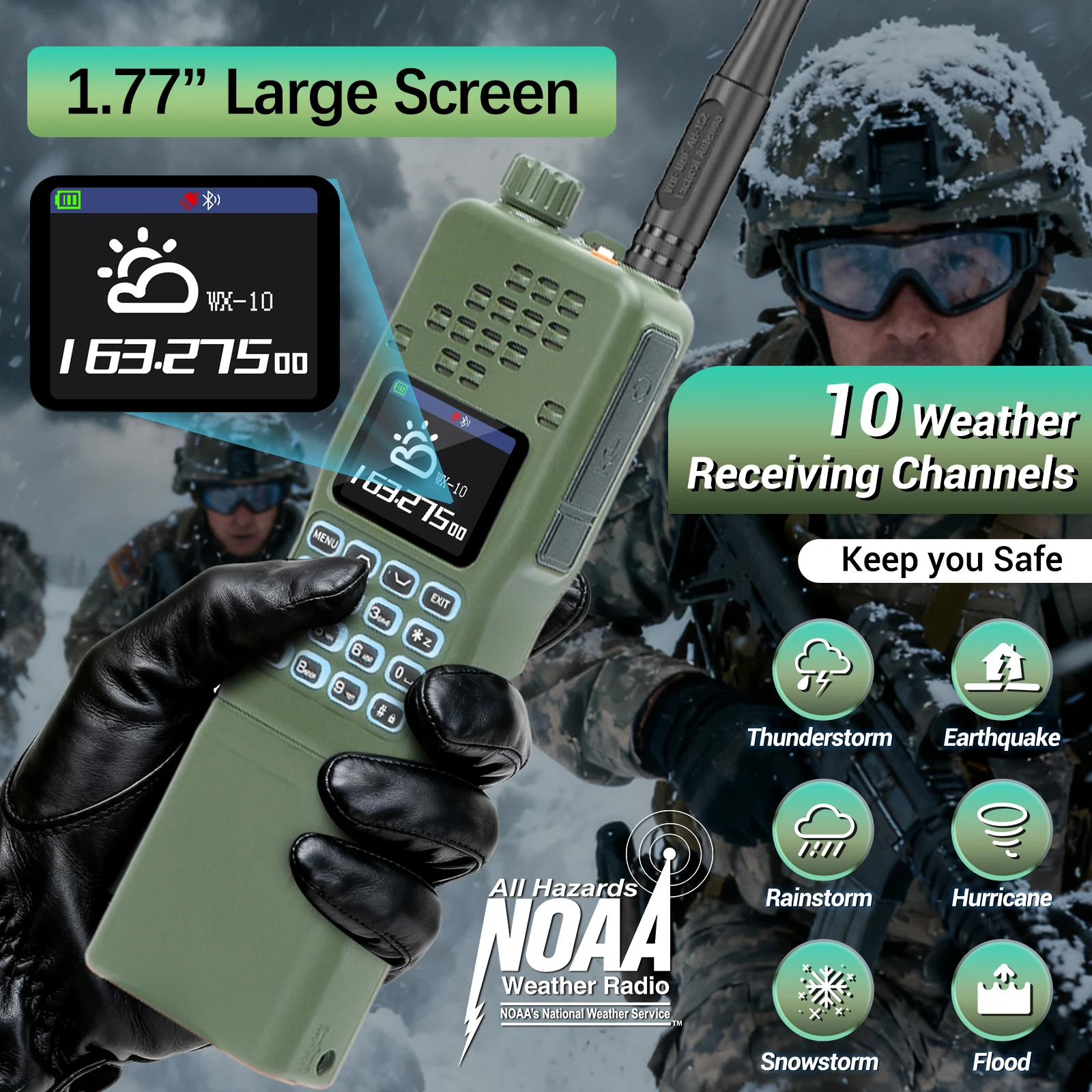 BAOFENG Radio AR-57C Radio a due vie ipereabile IP67, con caricatore BAOFENG Radio AR-57C Radio a due vie ipereabile IP67, con caricatore