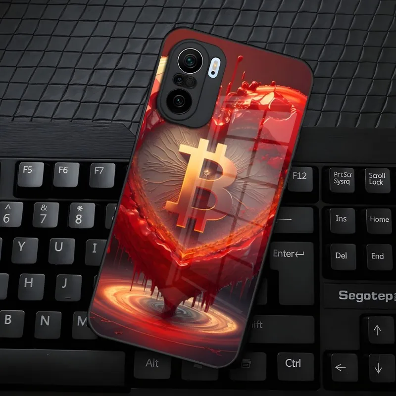 Crypto Currency Bitcoin BTC Creativity Letter Phone Case FOR Xiaomi Redmi Note11 Pro Plus Ultra 11X Lite 12 POCO X3NFC M4 Glass