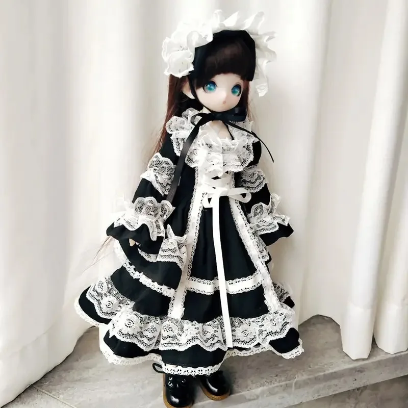 

New 1/6 1/4 1/3 Doll's Clothes Maid Dress for 30/45/60cm Bjd Doll Retro Clothing Dress Up Girl Toys Doll Accessories, No Doll