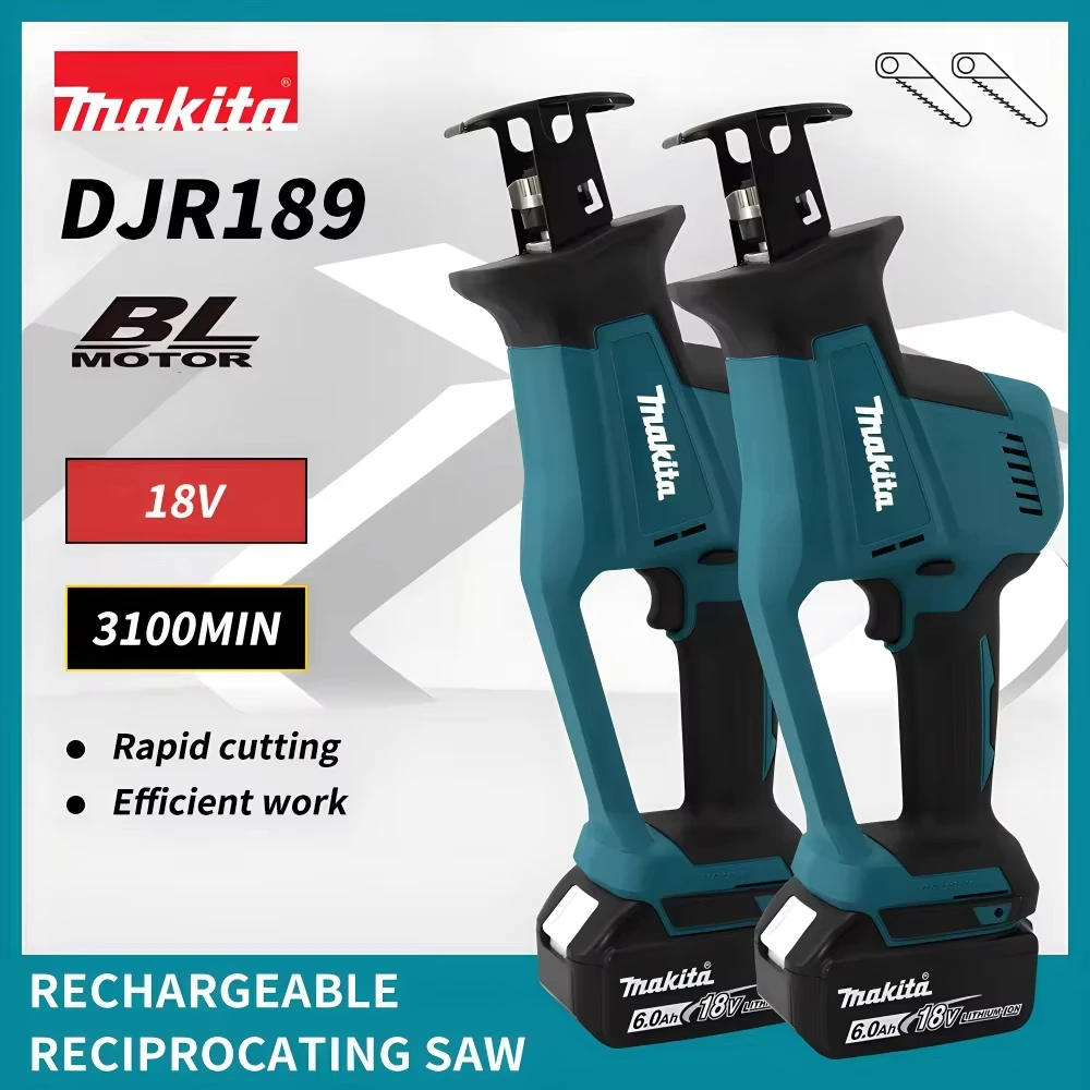 Makita DJR189 Cordless Electric Reciprocating Saw Brushless Rechargeable Wood Metal Cutting Saw Portable Saw Power Tool 18V