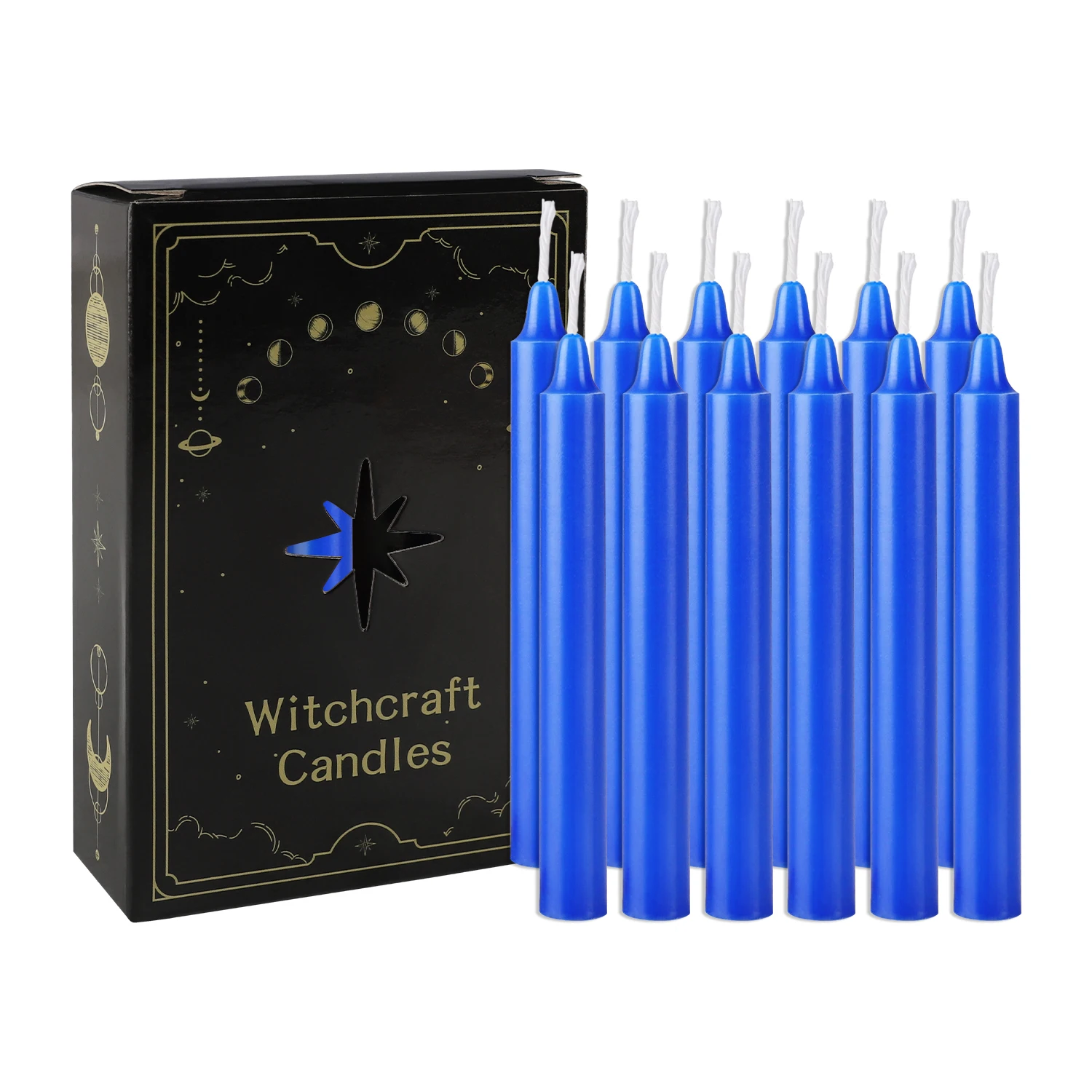 12 Pcs 3.9*0.4Inch, Blue Small Stick Candles, No Smoke, Dinner Candles, Suitable for Various Places and Holidays