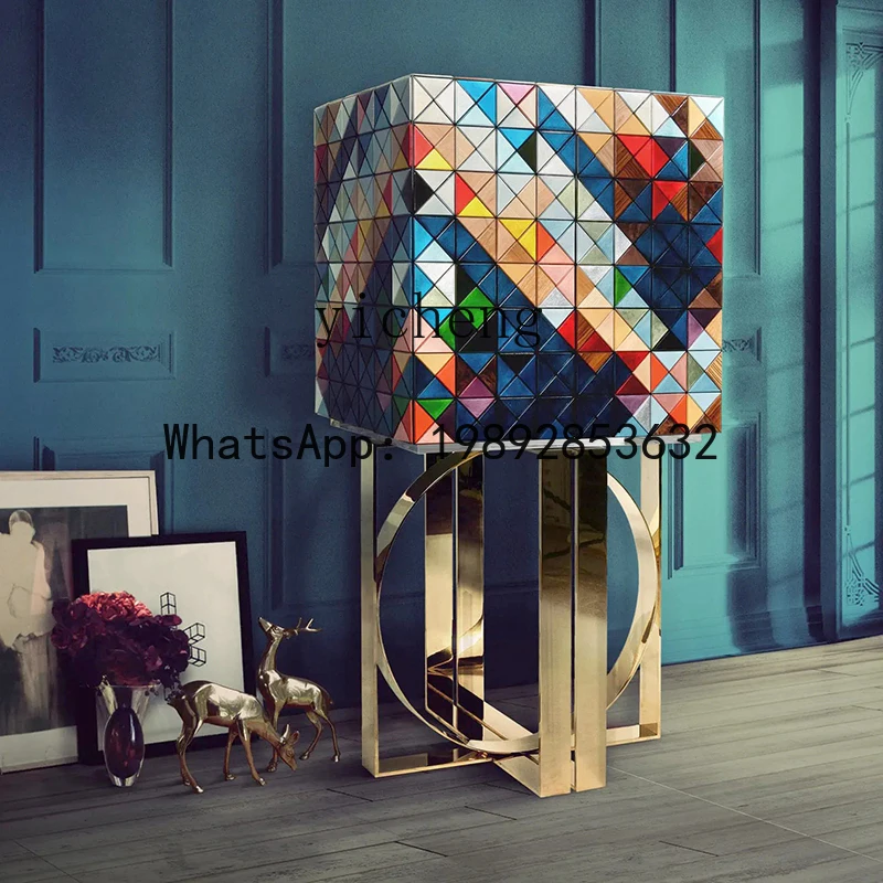 Italian Style Light Luxury Painted Decorative High-End Villa Modern Minimalist Art Decorative Cabinet