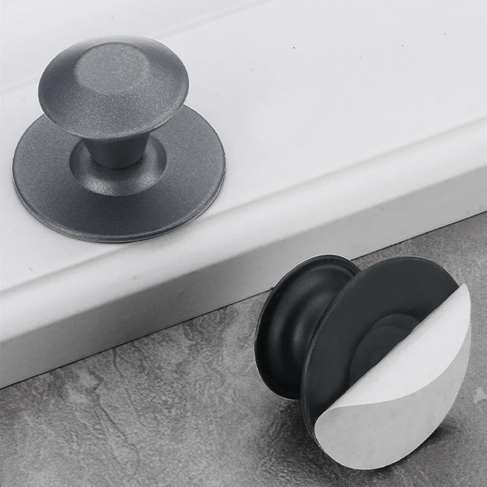 1PC Punch Free Self-Adhesive Stainless Steel Drawer Knobs Modern Style Glass Door Pulls Wardrobe Handles With Adhesive Wall Hook