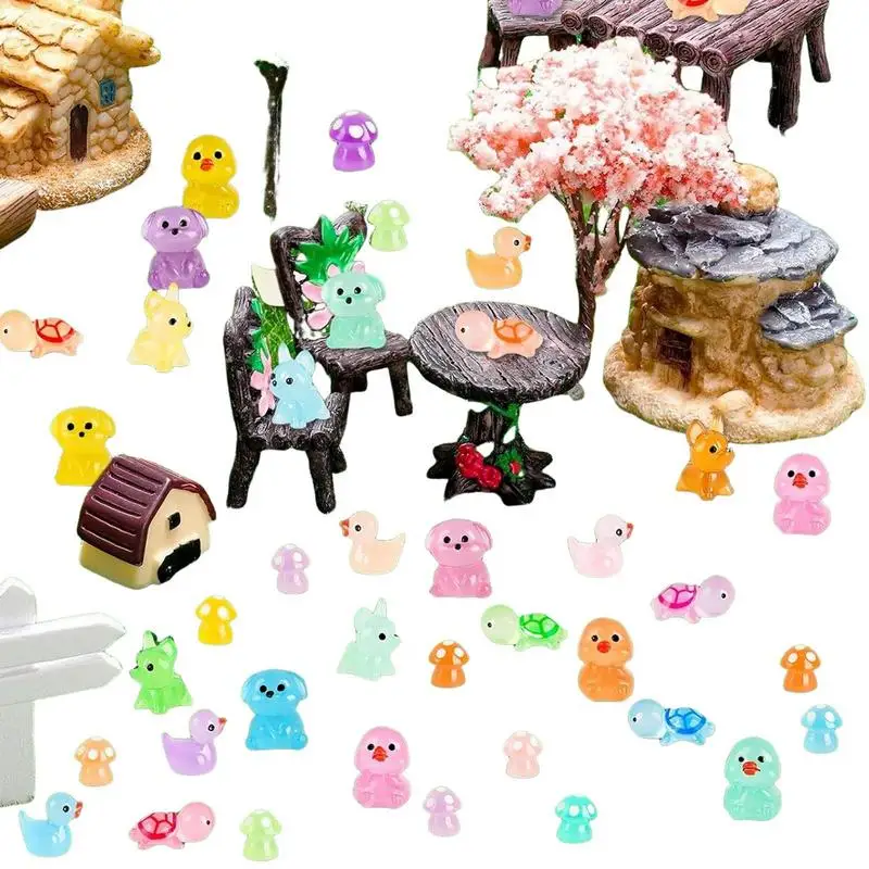 

Resin Animals Kit Miniature Figurines Glow In Dark Glowing Fairy Garden Decor Figures Ornaments For Living Room Bookshelves