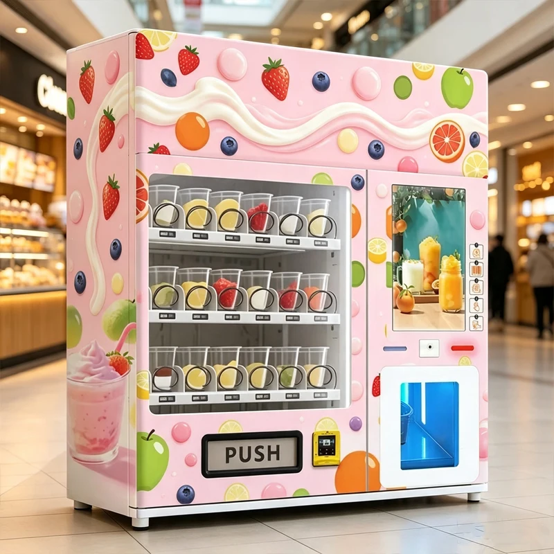 Semi Automatic Commercial Smoothie Machine Touch Screen Self Service Cold Drink Dispenser Multi Flavor For Food Store Custom