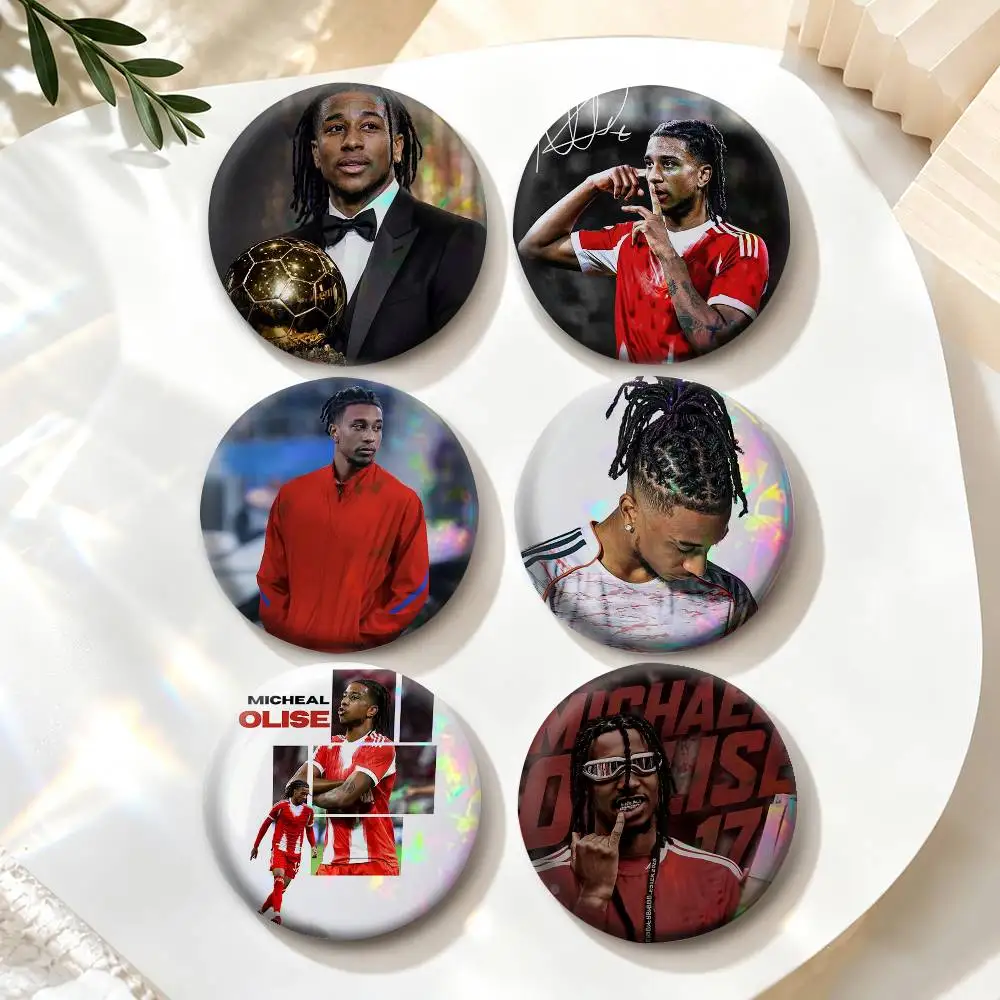 French Football Michael O-Olise  Badges Creative Tinplate Button PinsBrooch Badge Clothes Backpack