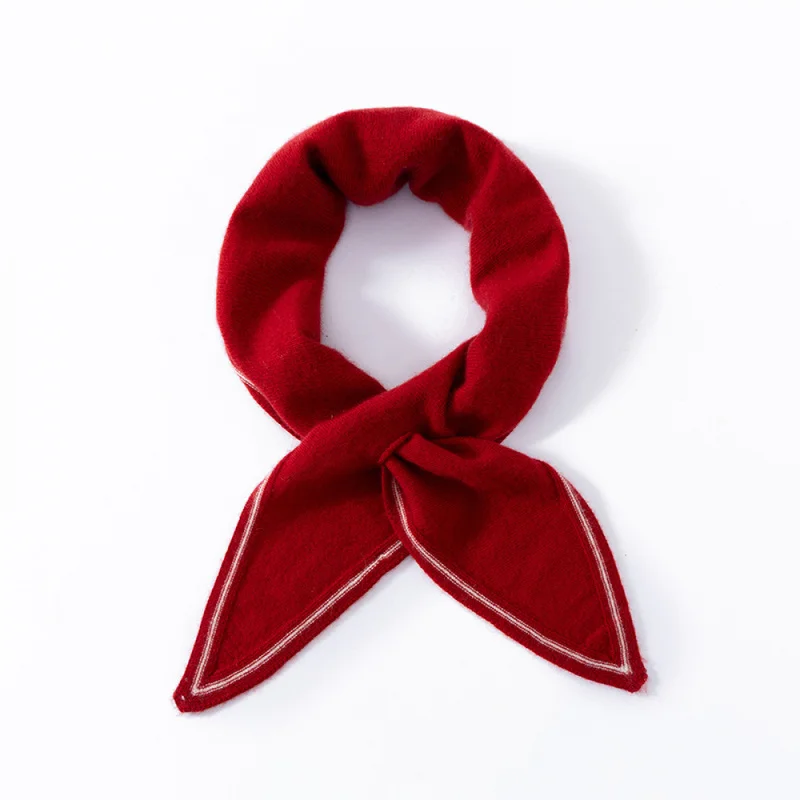 QICHE Women 2026 Autumn Winter Neck Warmer Cashmere Triangle Scarf Versatile Warm Soft Small Neck Scarf