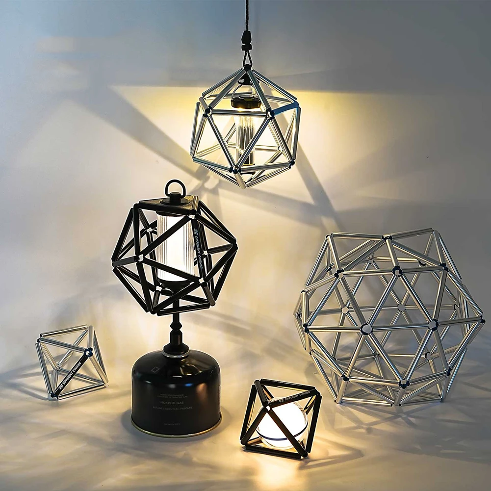 

Outdoor Foldable Camping Creative Aluminum Alloy DIY Lantern Shade for GZ, 38 Explore–Multi-Polygon Lampshade Design