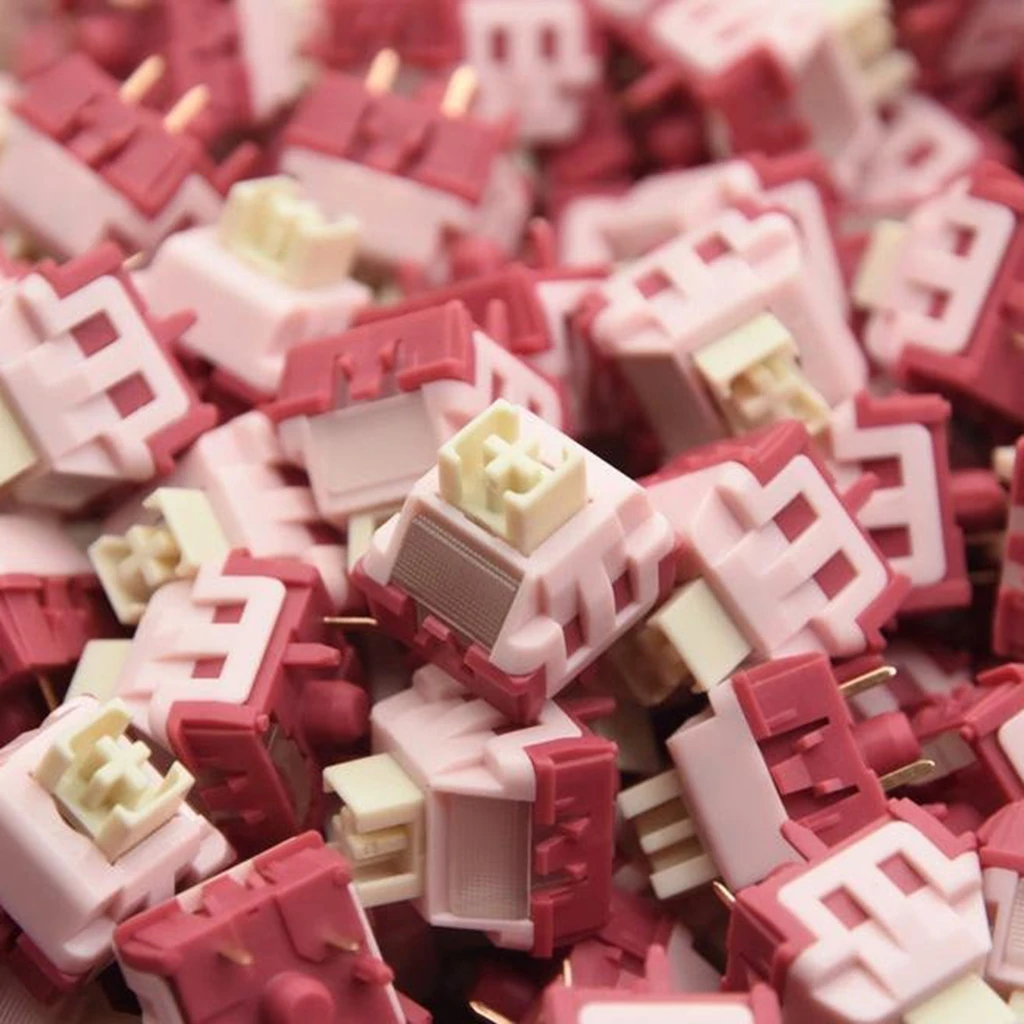 Pink Pink Switch Silent Linear 5Pin 35g40g45g Mechanical Keyboard Custom Top-tier Mute Switch LICHICX Full Silicone StemWINGTREE