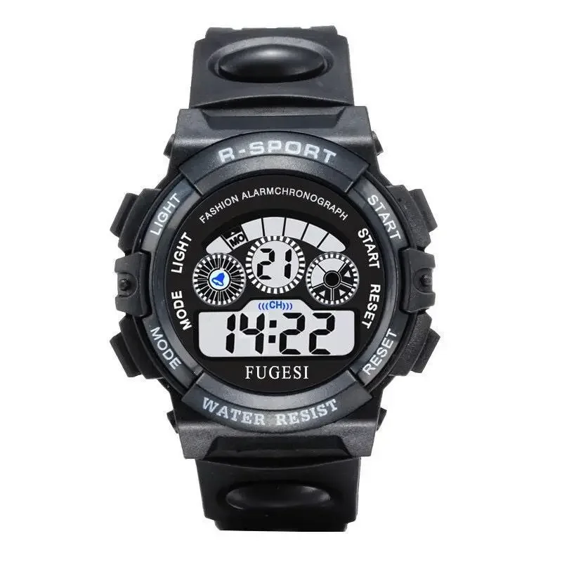 Montre de sport pour enfants avec bracelet en silicone, étanche, numérique, LED, pour écoliers, filles et garçons