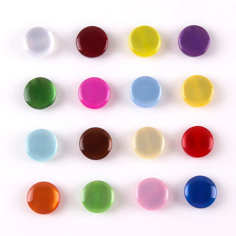 Botões redondos para Artesanato DIY, Resina Cor, Cat Eye, Botão Camisa, Pérola Vestuário, Acessórios de costura, Scrapbooking, 12,5mm, 100 Pçs/lote