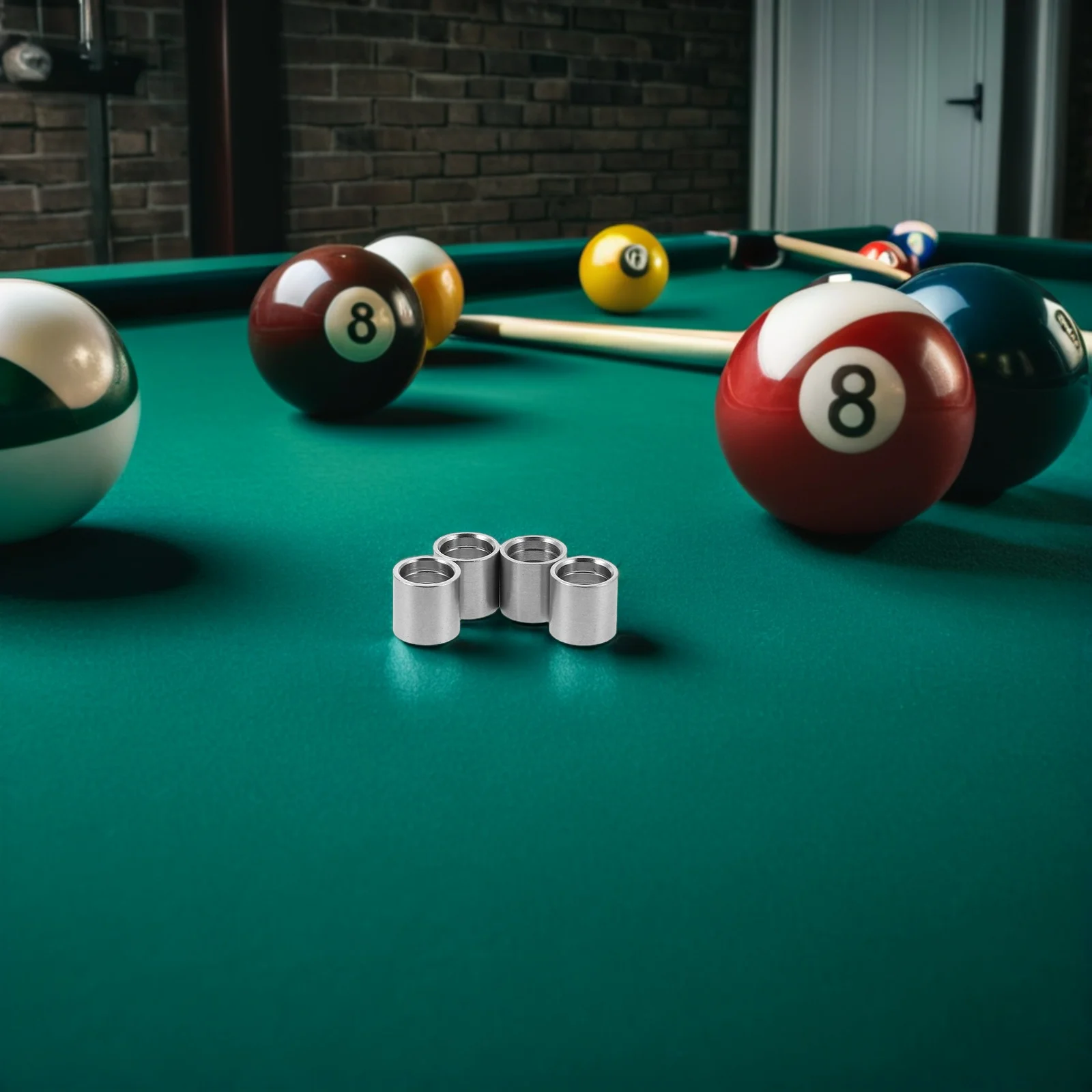 

4Pcs Snooker Pool Cue Ferrules Stainless Steel Billiard Tips Replacement Kit Enhanced Performance Pool Cue Ferrules