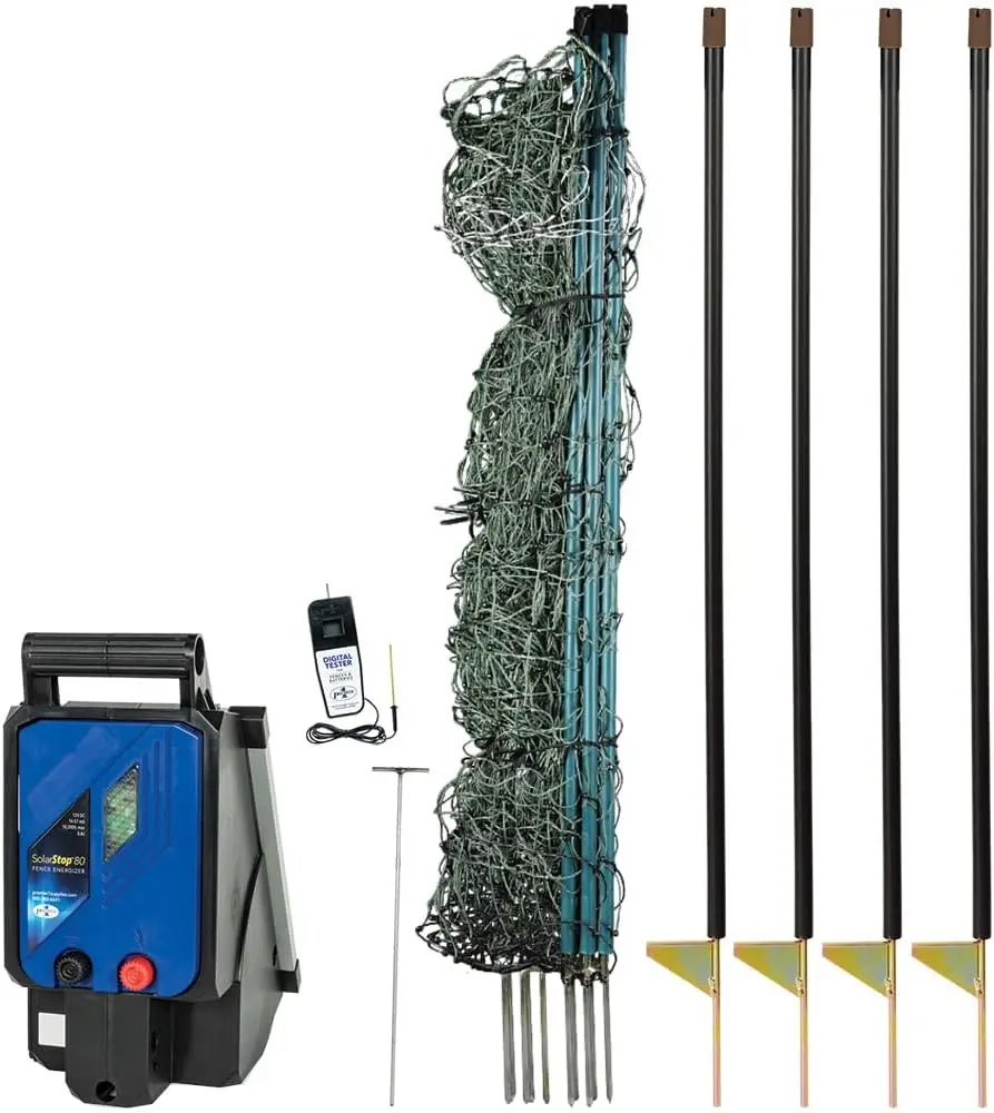 Premier 1 Poultrynet+ Starter Kit | Green/Black Electric Net Fence – 48