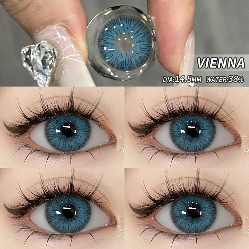 EYESHARE 1 Pair New Fashion Blue Color Contact Lenses for Eyes Natural Brown Eyes Contacts Lenses Yearly Gray Colorful Eyes Lens