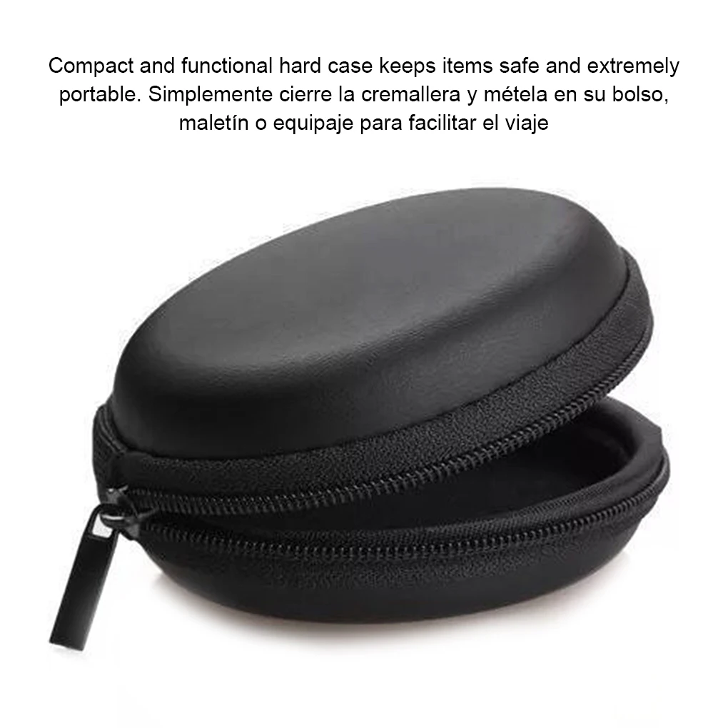 Portátil Fone de ouvido Storage Holder Case, Carrying Hard Bag Box, Case para fone de ouvido, Headphone Acessórios, Earbuds Card, Cabo USB, Sort