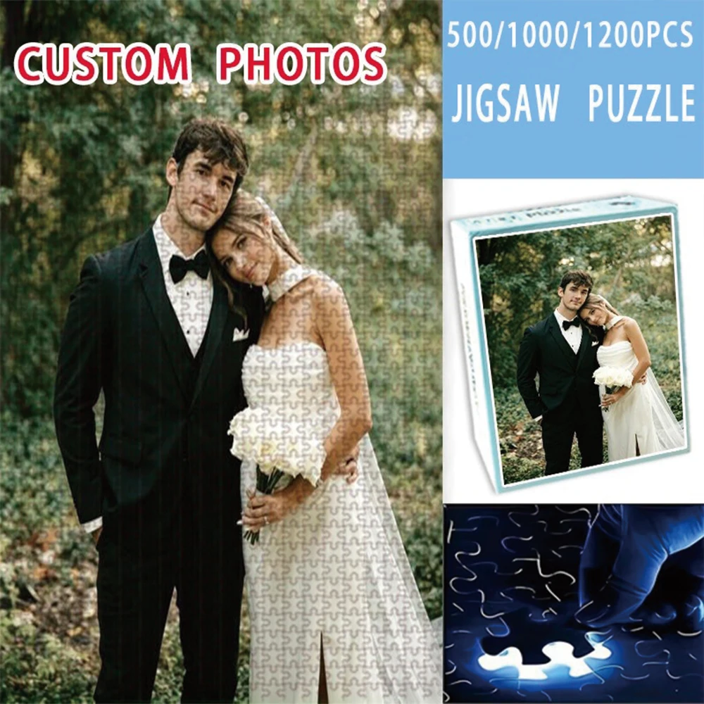 35/300/500/1000pcs Personalized Custom Photo Puzzle Family Photos Christmas New Year Gift Customized Paper Puzzle