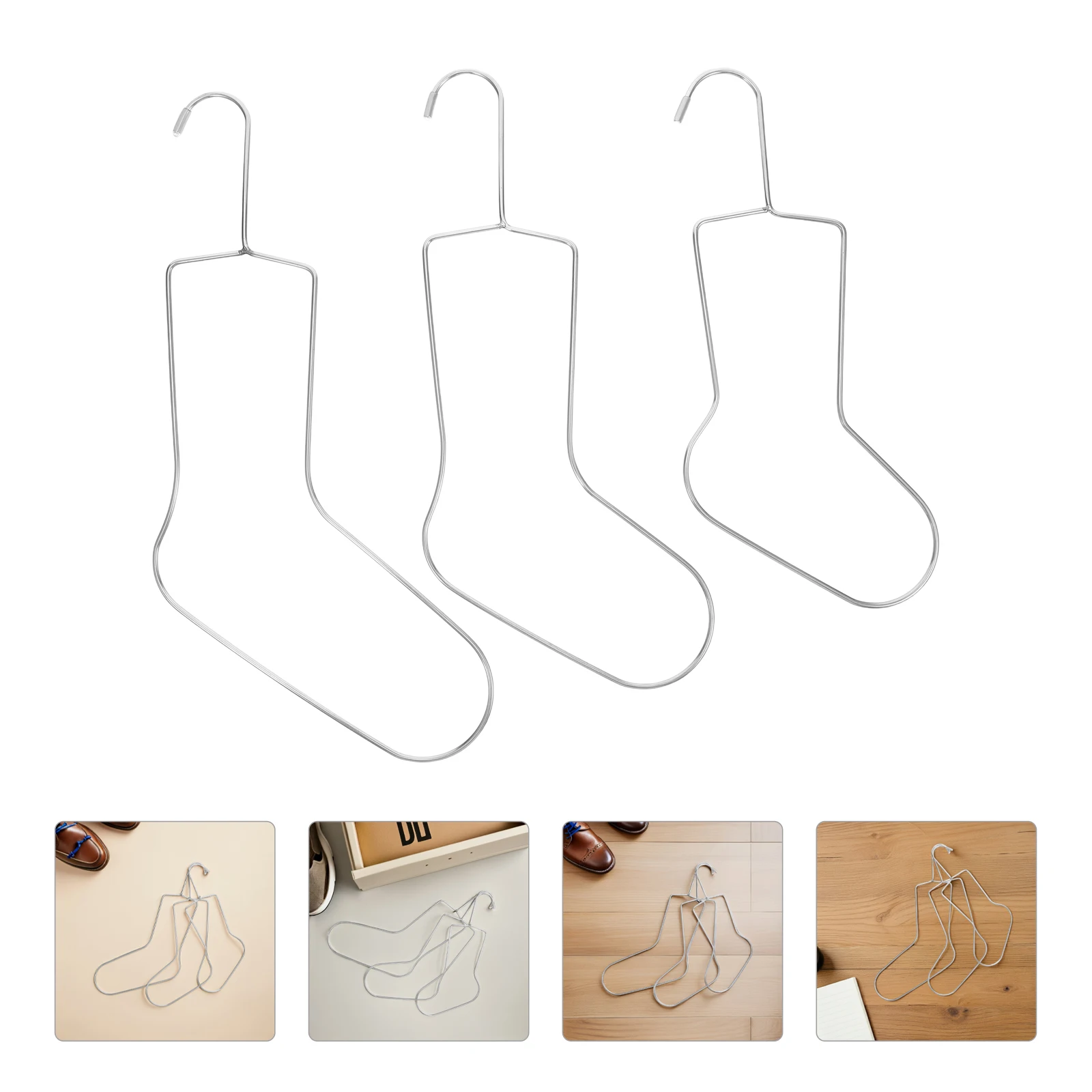 

3pcs Stainless Steel Sock Blockers For Knitting Sock Shapers Stocking Stretchers Drying Racks Hangers Fast Drying Space
