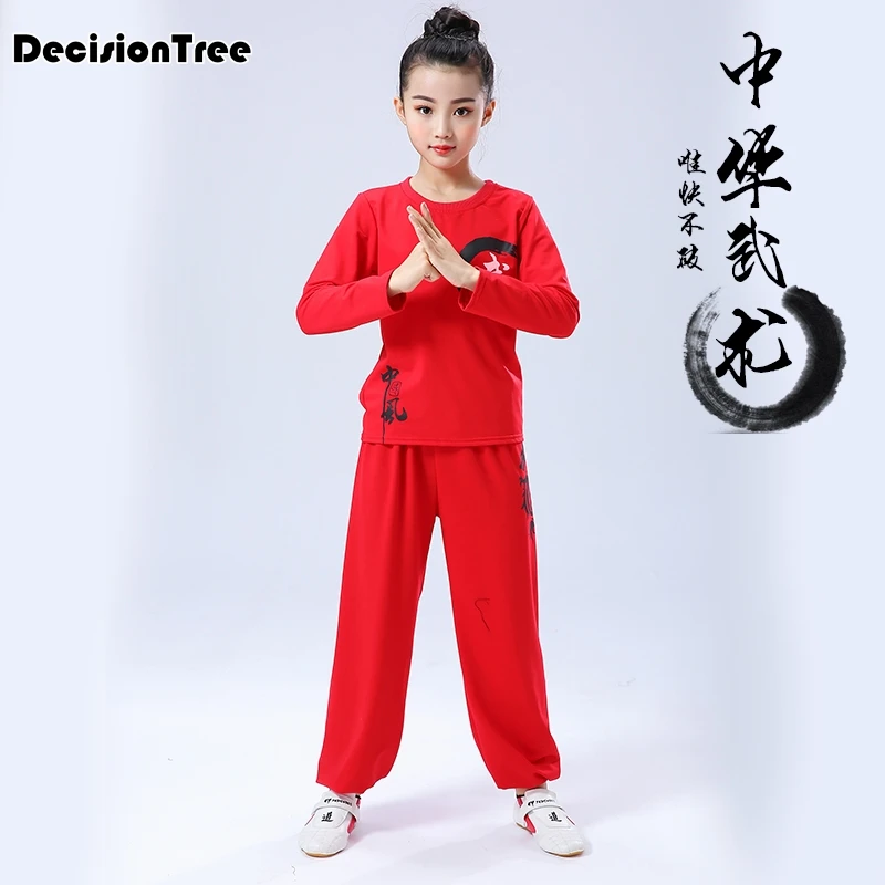 2023 children sanda uniform chinese traditional wushu suit for kids martial arts sets kick boxing chinoiserie top+pants outfit