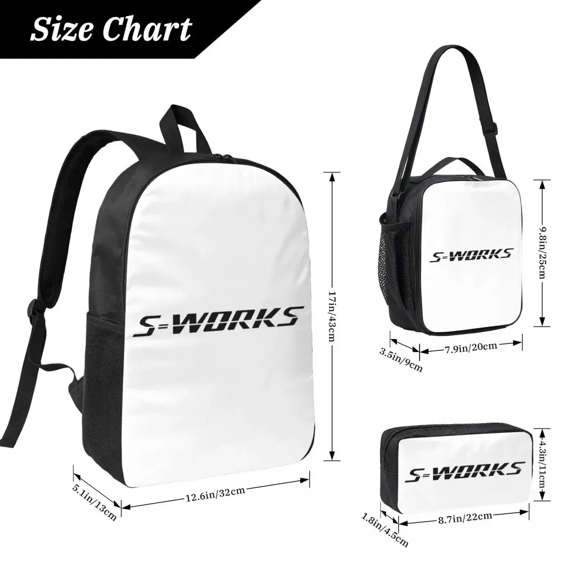 S Works Backpack Student Boys Girls BookBag School Bag Laptop Shoulder Bags 3ps Insulated Lunch Bag Pencil Case