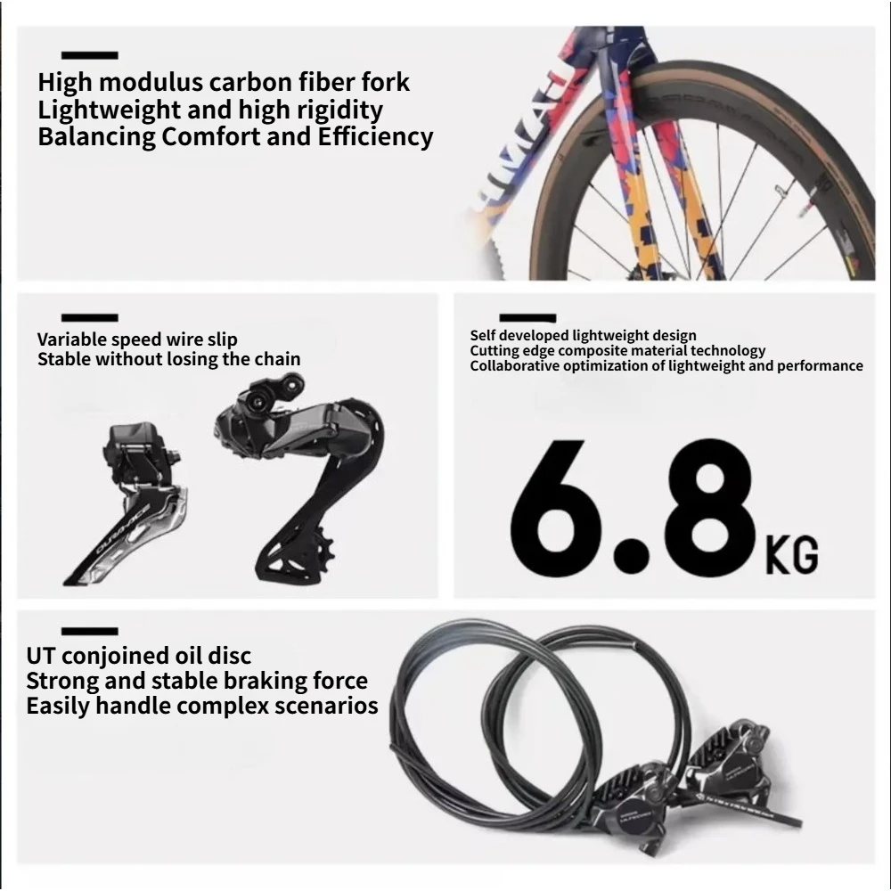 CAMP new SR9 carbon fiber ultra light racing road bike UT wireless electronic transmission 6.8KG Intercontinental Team Edition