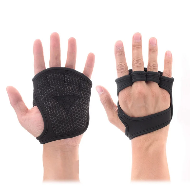 1pair Men Women Training Weightlifting Gloves Breathable Workout Fitness BodyBuilding Gym Hand Wrist Palm Protector Gloves