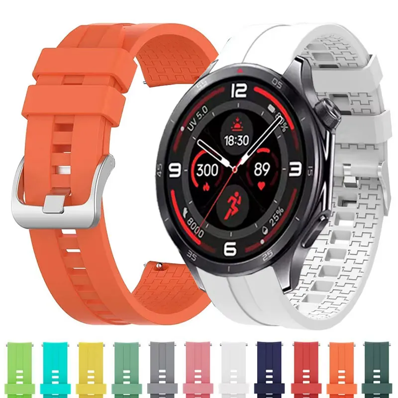 22mm Silicone Strap For OnePlus Watch 3 Band 2 2R 46mm Bracelet For OPPO X2 4 Pro/Mi Watch 2 Pro S4 S3 S1 Smartwatch Accessories