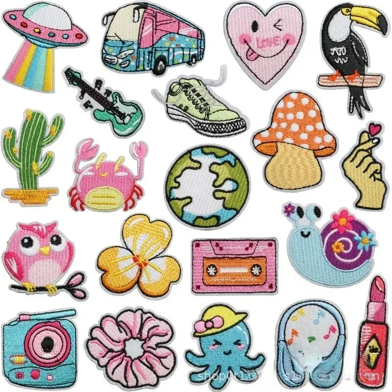 Mixed Cartoon Embroidery Cloth Sticker Guitar Earphones Clothes Decorative Camera Computer Embroidery Chapter Boy Ironing