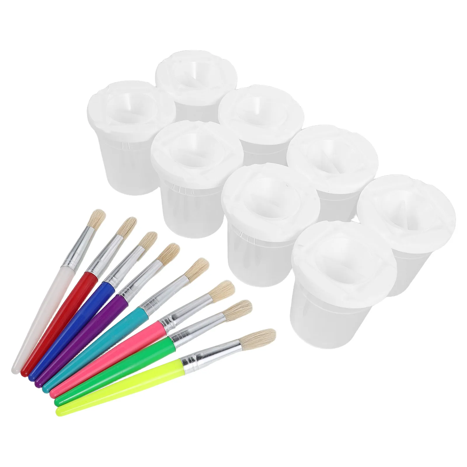 16Pcs Paint Cleaning Cups Preschool No Spill Paint Cups Washable Paintbrush Rinser Set Art Supplies for