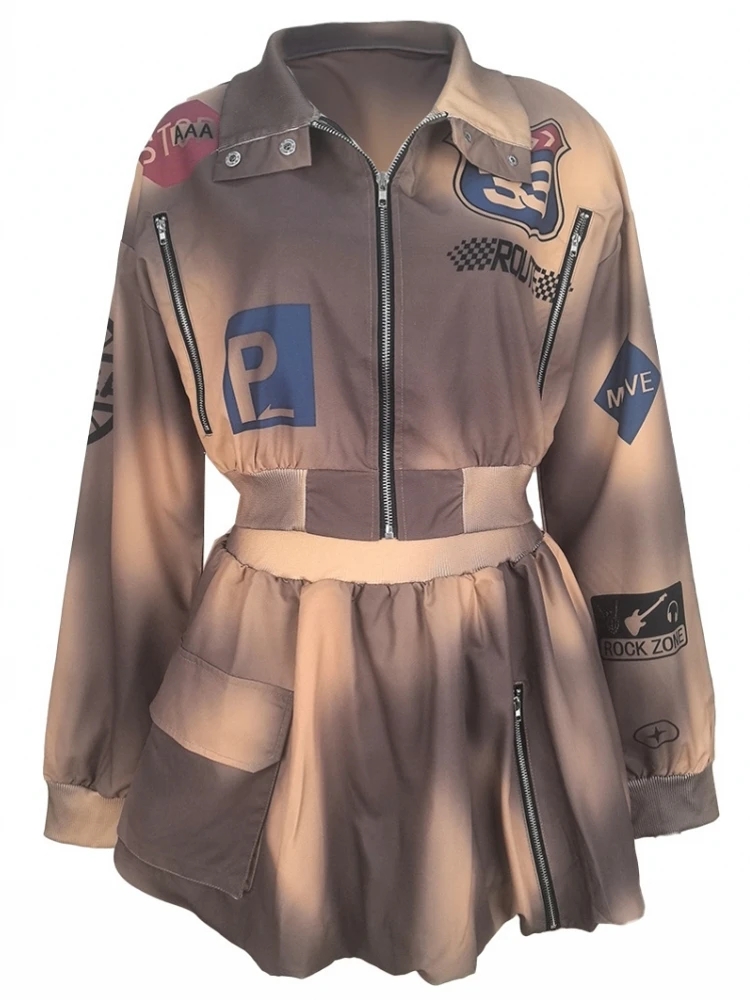 

Женские комплекты из 2 предметов, Новое поступление 2025, осенне-зимние одинаковые комплекты, комплекты из двух предметов с принтом, топ и юбка, костюмы, одежда