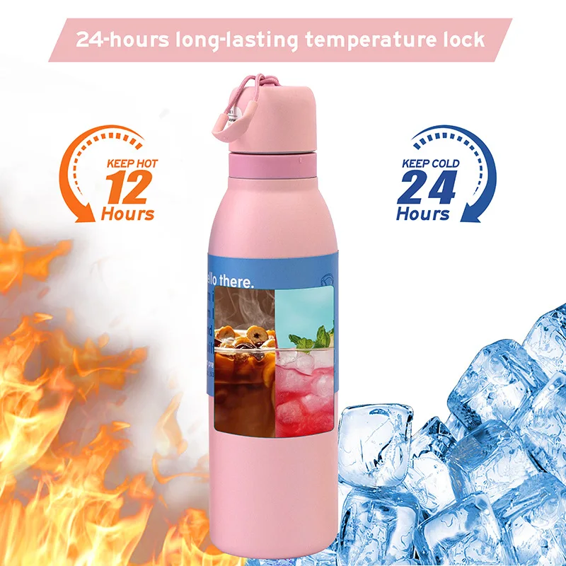 New Minimalist 304 Stainless Steel Insulated Cup,Dual Drinking Cup,Outdoor Portable Sports Travel Cup,Thermos Bottle 500ML/750ML