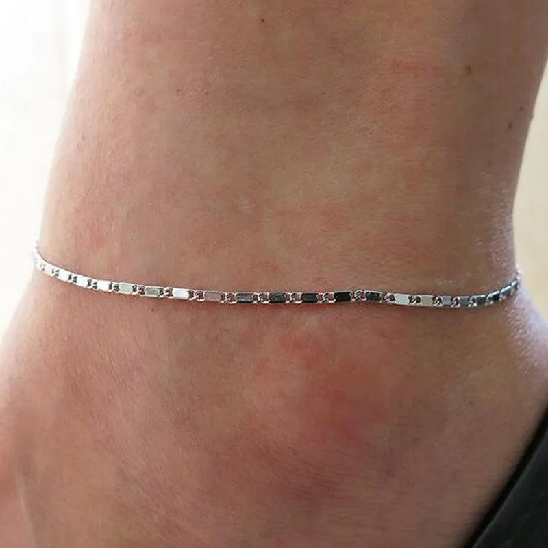 Fashionable Fine Sexy Feet Chain Barefoot Sandals Feet Simple Women's Versatile Box Chain Beach Chain Feet Chain Gift