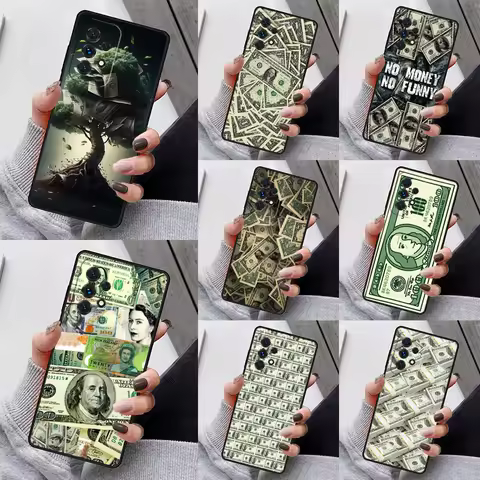 Dollar Funny Phone Case For Samsung Galaxy S23 S21 S20 FE S24 S22 Ultra Note20 S10 S9 S8 Plus A40 A52 A12 A13 A53