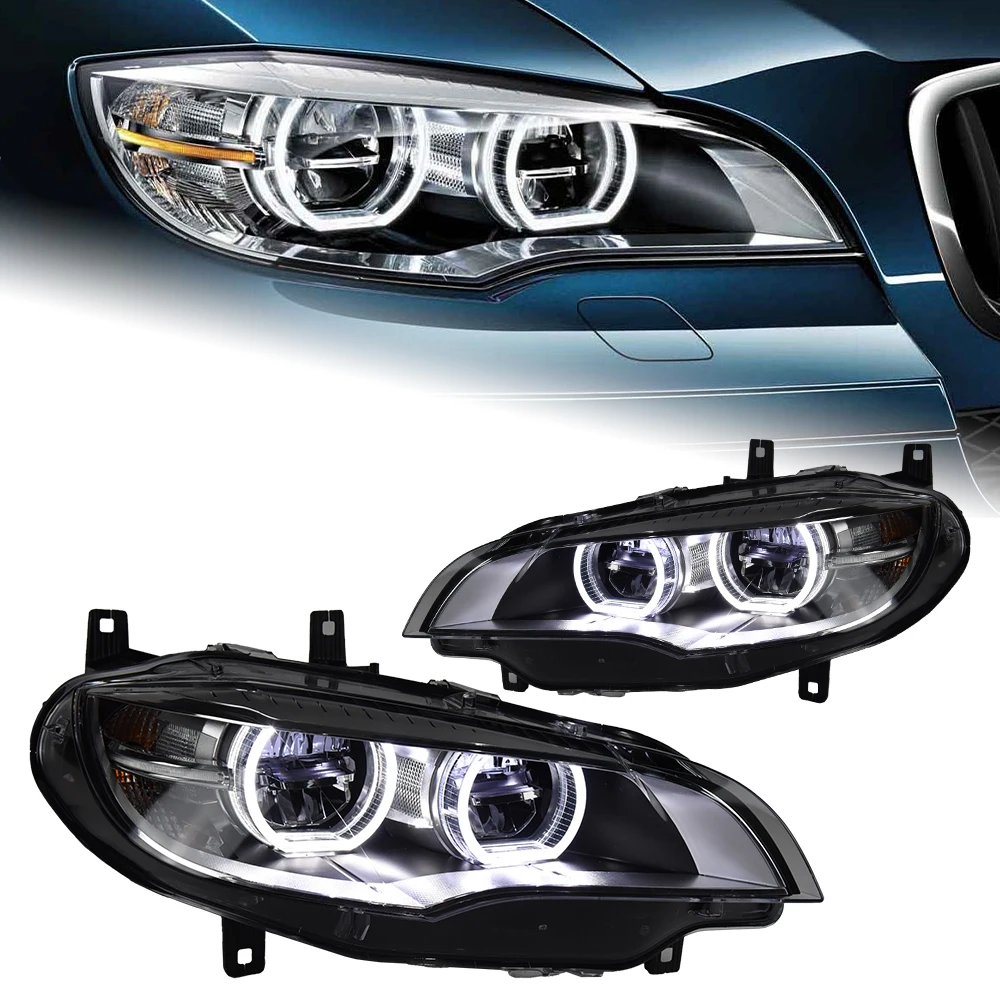 

AKD Car Styling Head Lamp for BMW X6 Headlights 2007-2013 E71 LED Headlight Projector AngelEye DRL Signal Automotive Accessories