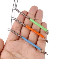 6PCS Sea Saltwater Fishing Rig Arms Branches with Swivels & Spring for Catfish Stainless Steel Wire Arms Balance 20cm 30cm 40cm