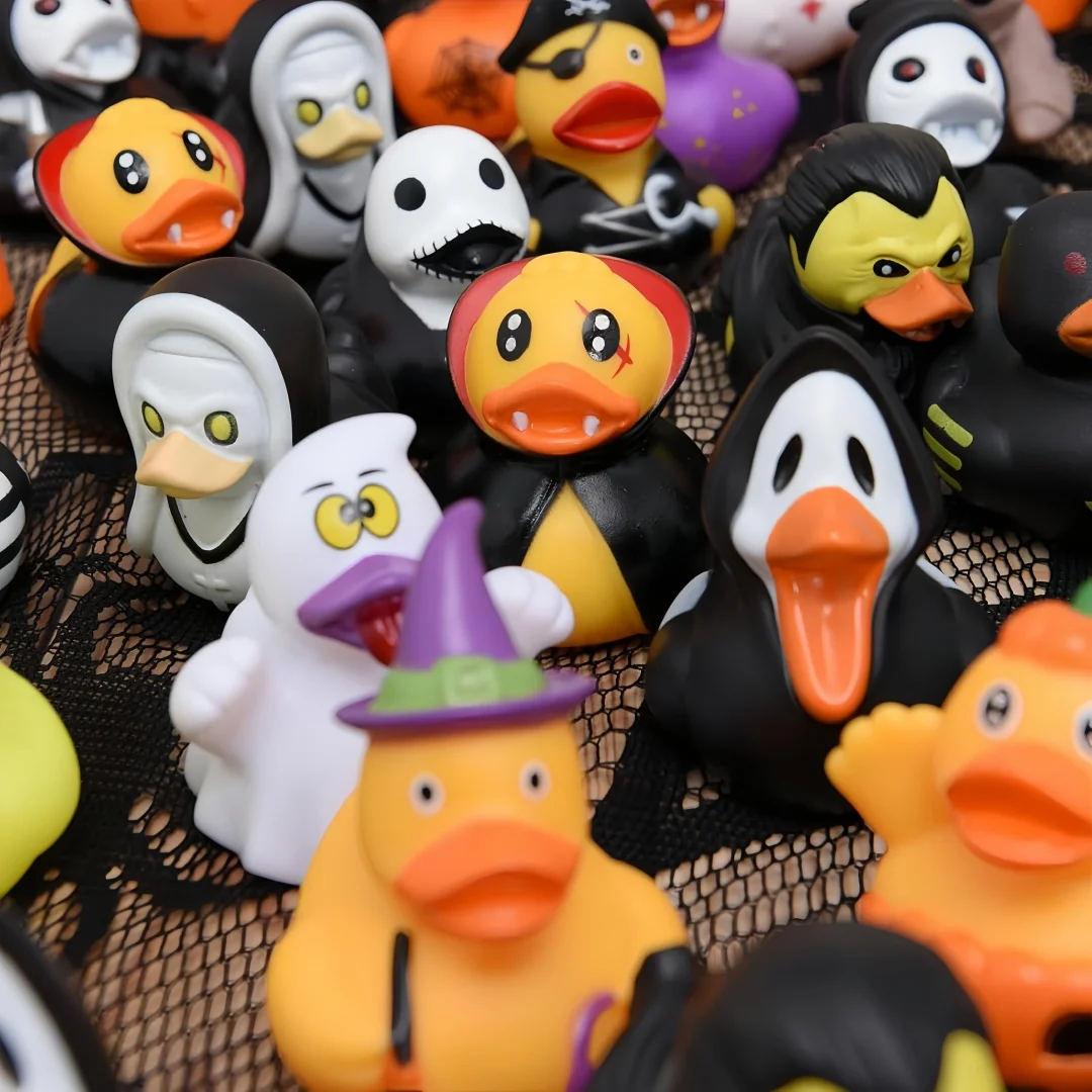 6/12/24 Pieces of Halloween Rubber Ducks, Halloween Character Set Rubber Ducks, Pumpkin Rubber Ducks, Christmas Decorations, Halloween Toys, Fun Rubber Toys for Children view 3