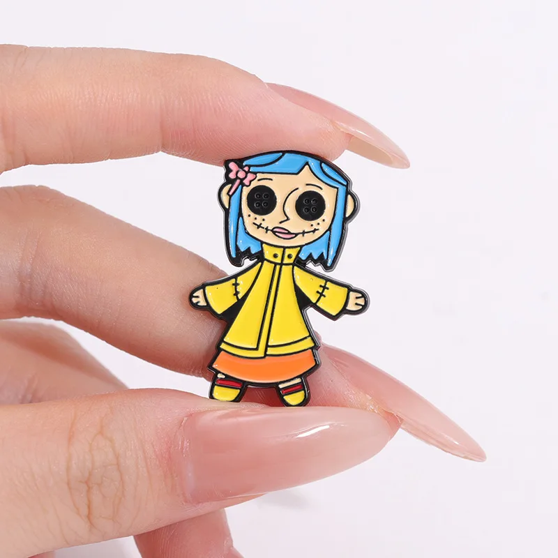 Horror Anime Cartoon Hallowmas Enamel Pin Brooches Coraline Backpacks Clothes Lapel Pins Accessories for Women Cute Jewelry Gift