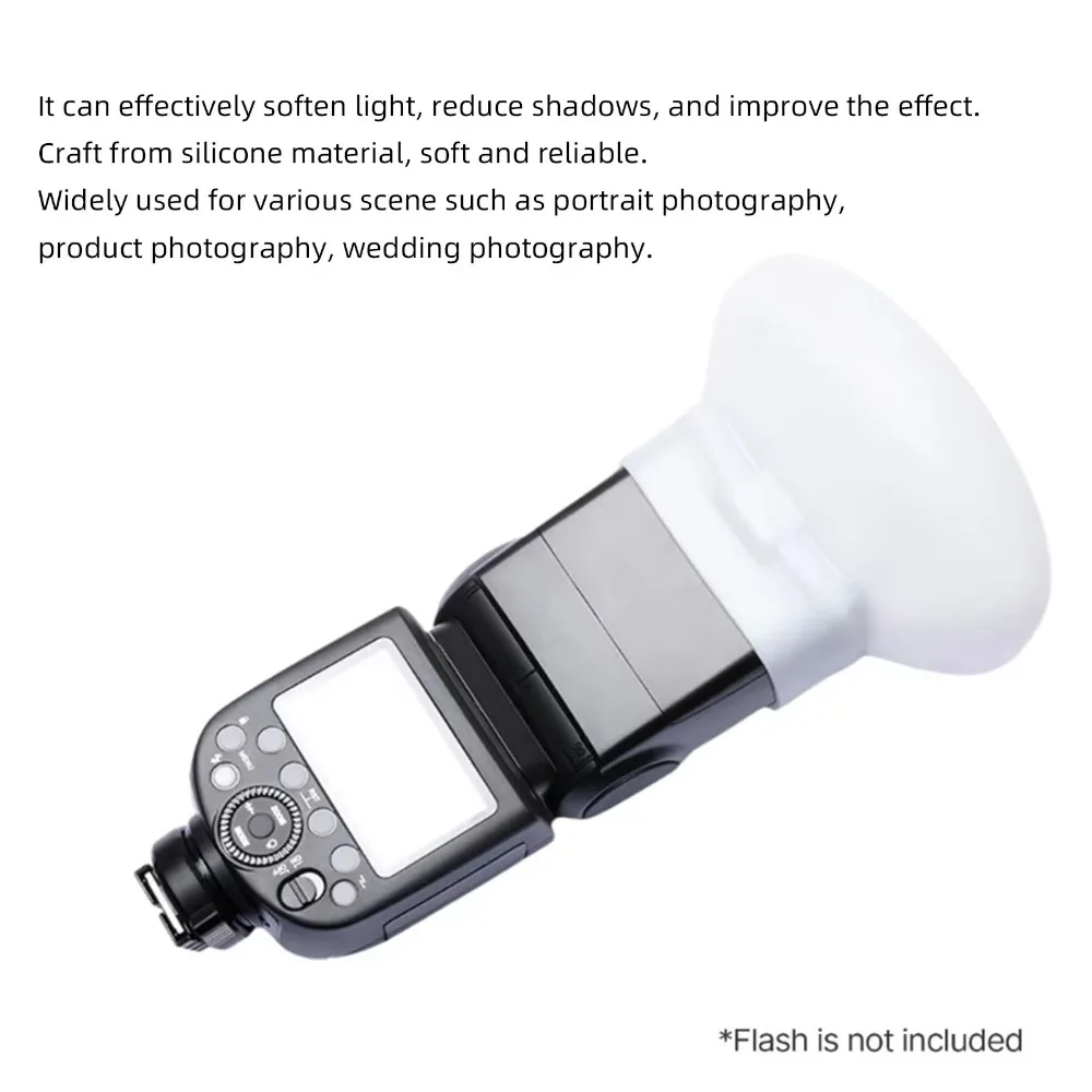Silicone Flash Diffuser Softbox White Rectangle Head Flash Collapsible Diffusion Dome Soft Light Photography Modifier